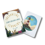 Set of learning cards for writing showing lighthouse card.