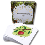 Phonics and storytelling cards showing the apple card illustration.