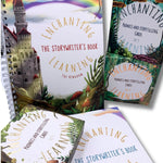 A kingdom themed writing book with three sets of learning cards for phonics and storytelling.