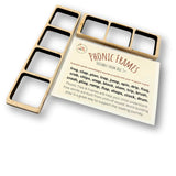 Phonics maple wood frames and word card.