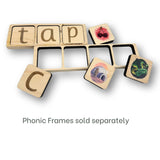 wooden frames for phonics tiles.