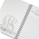 An elephant drawing within the jungle themed book.