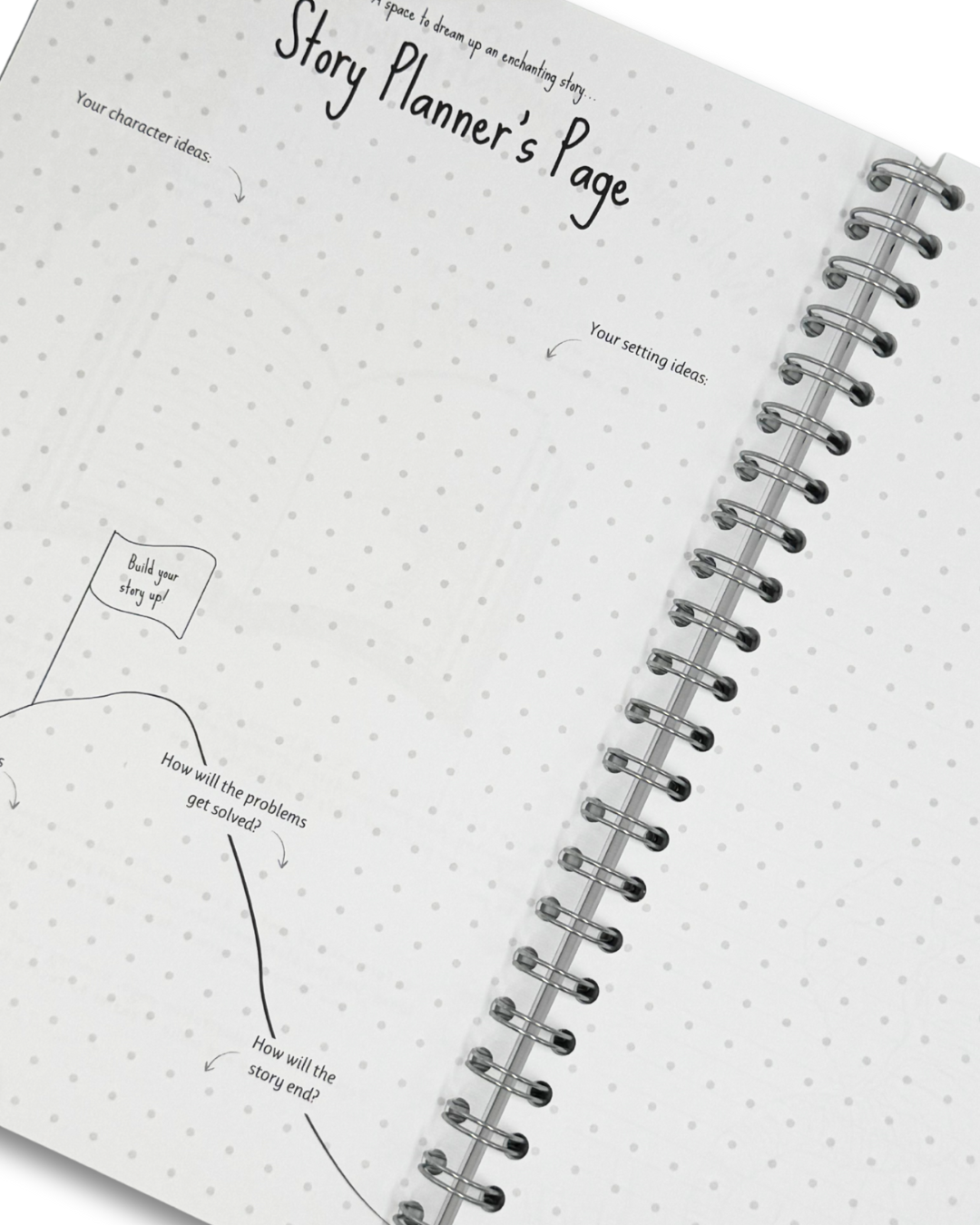 Planning pages on a dot matrix for kids.