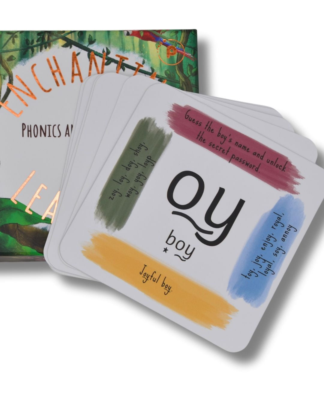 Phonics and storytelling cards showing /oy/ sound card.