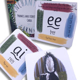 phonics cards showing phase three phonic sounds.