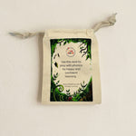 a cotton play sack with a forest print on for phonics play.