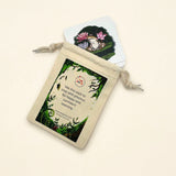 play sack on a cream background with a frog card pocking out.